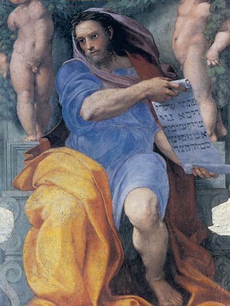 Dettaglio del dipinto di Federico Zuccari che ritrae Raffaello nelle vesti del profeta Isaia.