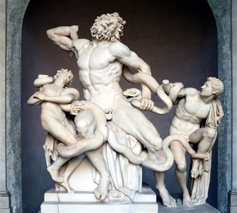 Illustrazione del mito di Laocoonte e dei suoi figli soffocati dai serpenti