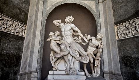 Foto ravvicinata del gruppo scultoreo del Laocoonte nei Musei Vaticani