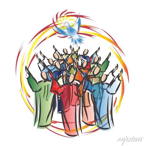 illustrazione della discesa dello Spirito Santo in forma di lingue di fuoco sugli apostoli