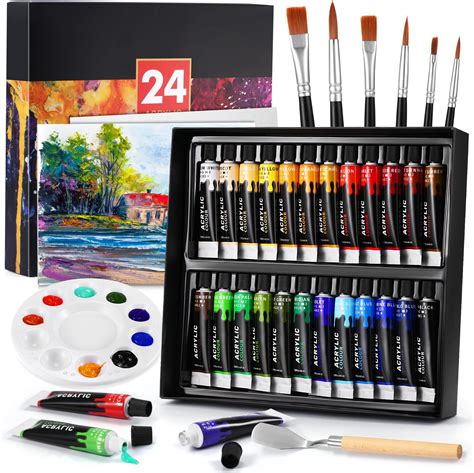Tavolozza di colori acrilici per pittura su legno