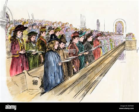 illustrazione di una congregazione che canta in chiesa