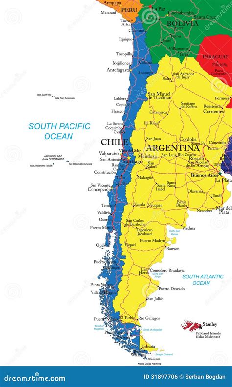 Mappa dell'Argentina e del Cile con evidenziate le prime missioni delle Figlie di Maria Immacolata