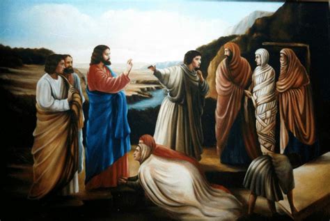 Gesù che consola i discepoli o risuscita Lazzaro