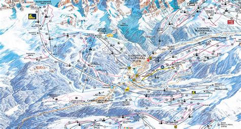 mappa delle piste e impianti di risalita di Madonna di Campiglio e della Skiarea Dolomiti