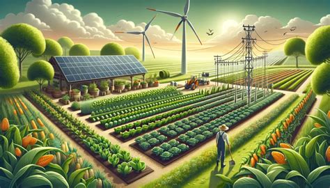 Illustrazione di un parco agroalimentare o area agricola sostenibile