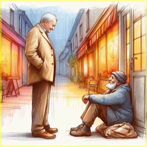 Due scene contrastanti: una persona con lo sguardo a terra, triste e circondata da ombre, e una persona con lo sguardo al cielo, serena e illuminata