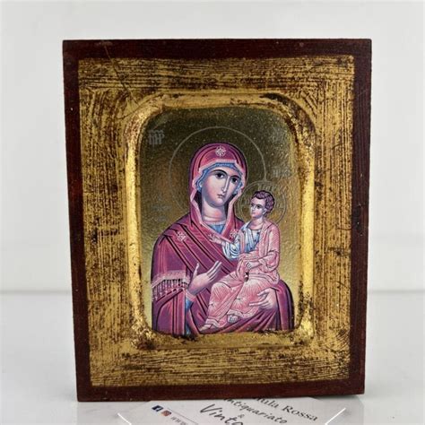 icona antica della Madonna delle Galline, in stile bizantino, con colori vividi