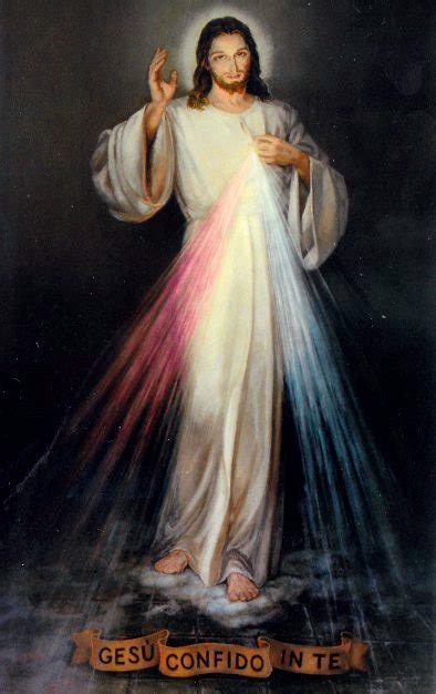 Immagine di Gesù Misericordioso con la scritta 