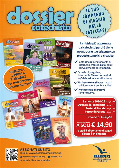 illustrazione di una rivista per catechisti con alcuni numeri dell'anno pastorale e calendario