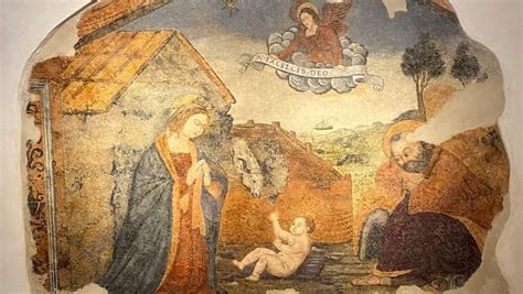 dettaglio dell'affresco della Natività nel Palazzo del Quirinale, evidenziando le diagonali compositive