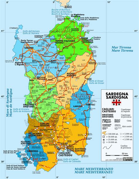 Mappa delle diocesi della Sardegna