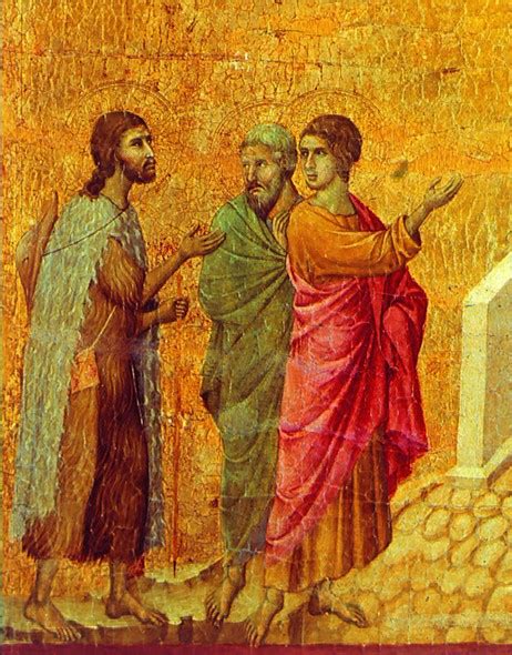 Illustrazione dei discepoli di Emmaus con Gesù che spiega le Scritture