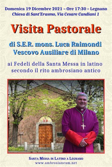 Foto di monsignor Luca Raimondi mentre parla alla comunità di Inveruno