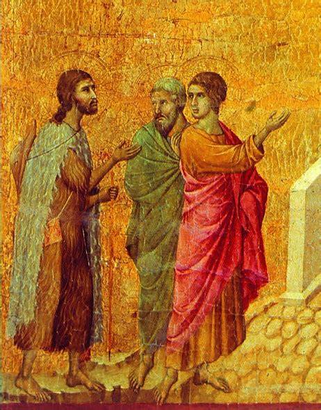 Pittura dell'episodio di Emmaus, con Gesù che spezza il pane e i discepoli che lo riconoscono