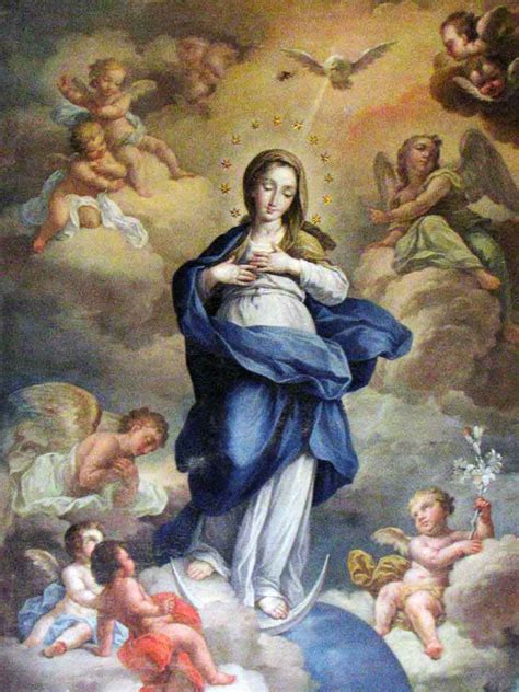 rappresentazione della Vergine Immacolata Concezione con angeli