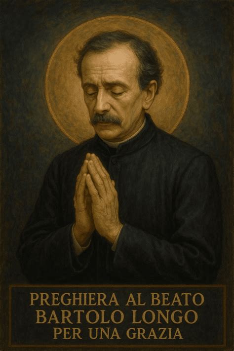Ritratto del Beato Bartolo Longo con la corona del Rosario, simbolo della sua missione apostolica