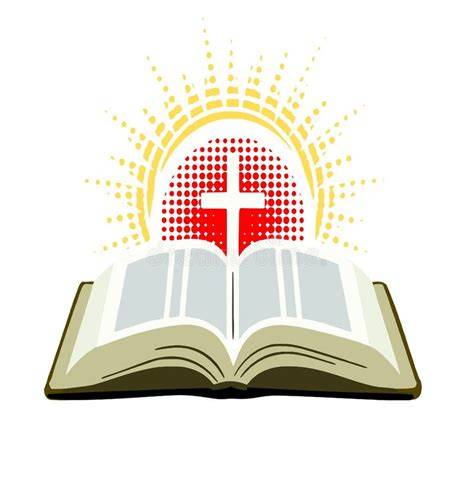 illustrazione bibbia aperta con raggi di luce