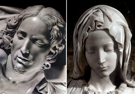 Dettaglio ravvicinato della Pietà di Michelangelo