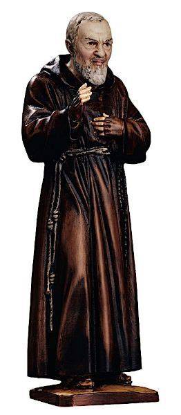 Statua di Padre Pio in resina dipinta a mano, adatta per esterni