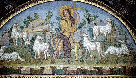 Mosaico del Buon Pastore, dettaglio