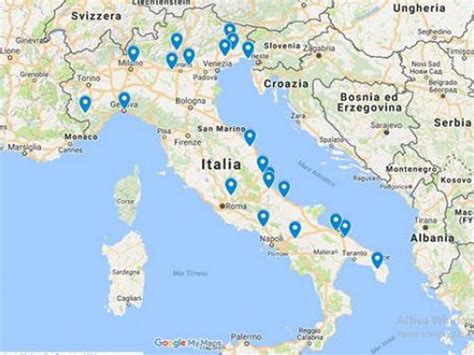 Mappa con la localizzazione dei principali santuari di Madonne Nere in Europa.