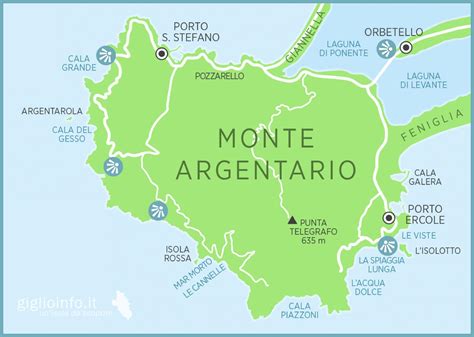Mappa di Porto Santo Stefano e del Monte Argentario