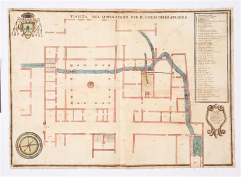 Mappa storica della giurisdizione del monastero di San Pietro di Modena con indicazione della chiesa di Santa Maria di Massa
