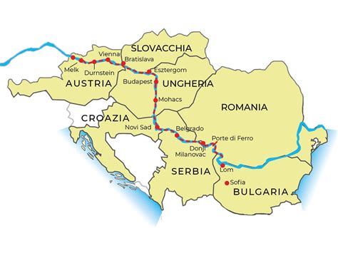 Mappa del Mar Nero e del Danubio con indicazioni delle aree di predicazione di Sant'Andrea