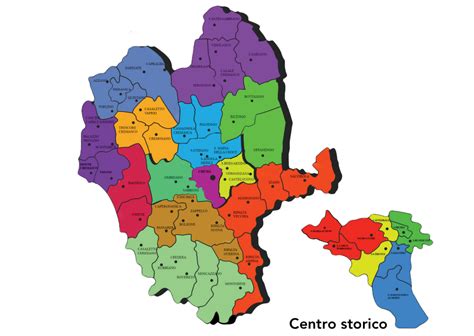 Mappa della Diocesi di Caltanissetta con evidenziate le parrocchie