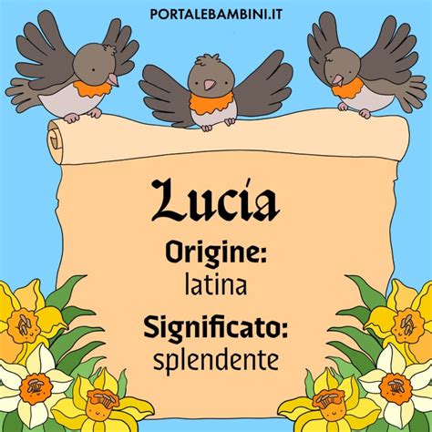 infografica sul significato e le caratteristiche del nome Lucia