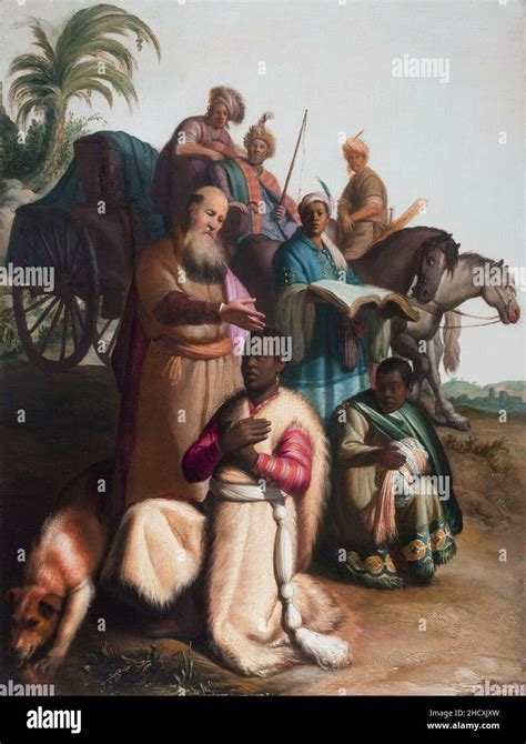 Illustrazione del battesimo dell'eunuco etiope da parte di Filippo