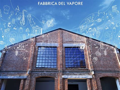 Logo della Fabbrica del Vapore in diverse applicazioni e contesti, con focus sull'identità visiva