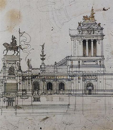 Schizzo del progetto originale di Giuseppe Sacconi per il Vittoriano