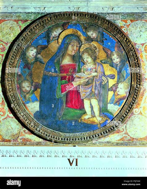 Ricostruzione dell'affresco originale del Pinturicchio con la Madonna, il Bambin Gesù e Papa Alessandro VI Borgia