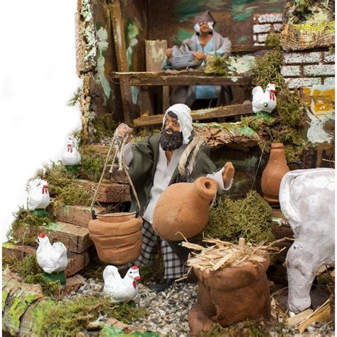 scena di presepe con personaggi realizzati all'uncinetto