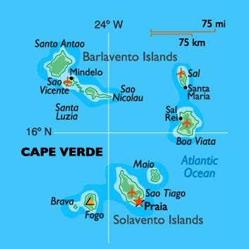 Mappa dell'arcipelago di Capo Verde con evidenziata l'Isola di Sal