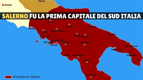 Mappa storica del Principato di Salerno nell'XI secolo con indicazione dei centri monastici e politici