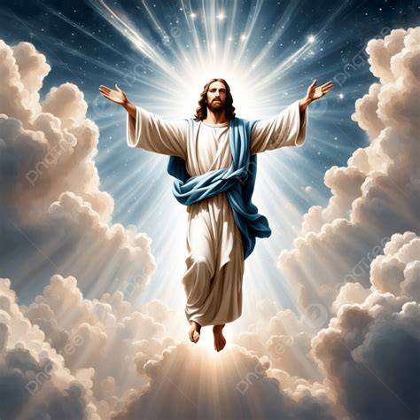 Gesù che ascende al cielo tra le nubi, con gli apostoli che lo osservano dal basso