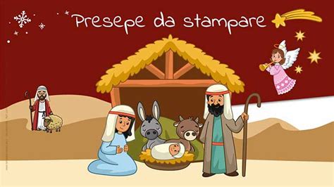 Bambini che colorano personaggi del presepe di carta (illustrazione)