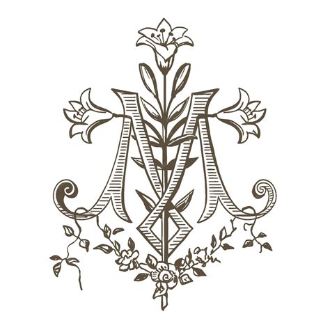 Infografica con il monogramma M coronato e gigli