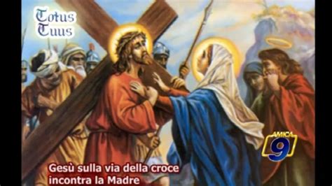 illustrazione di Maria che incontra Gesù sulla Via Crucis