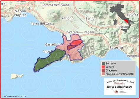 Mappa della Penisola Sorrentina con indicazione dei punti di interesse