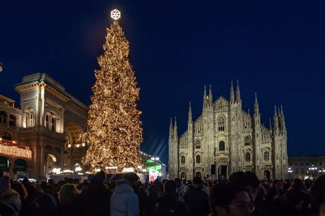 foto di famiglie che addobbano l'albero di Natale e il presepe