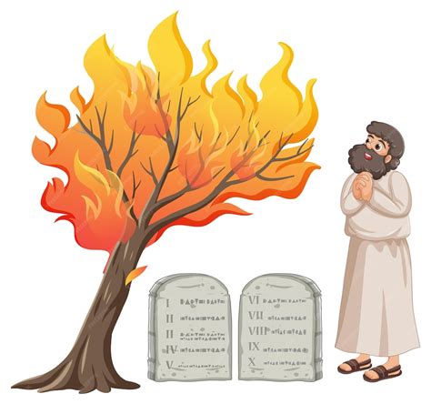 Illustrazione di un roveto che arde senza consumarsi, a simboleggiare la presenza divina e il fuoco sacro secondo l'episodio biblico di Mosè.