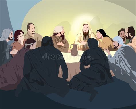 Illustrazione biblica dei Dodici Apostoli con Gesù Cristo durante la predicazione