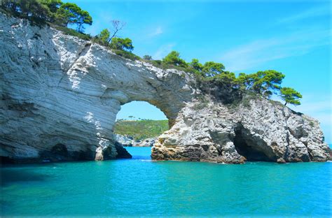 Panoramica del Promontorio del Gargano con vista sul mare, ideale per illustrare le bellezze naturali circostanti