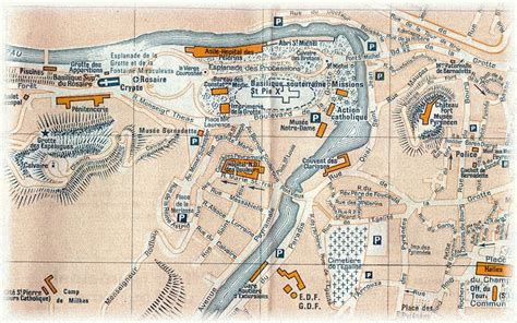 Mappa del percorso ferroviario verso Lourdes attraverso la Francia