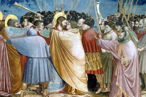 affresco del Bacio di Giuda di Giotto nella Cappella degli Scrovegni