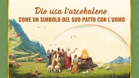 Disegno stilizzato dell'arcobaleno, simbolo dell'alleanza tra Dio e l'umanità.